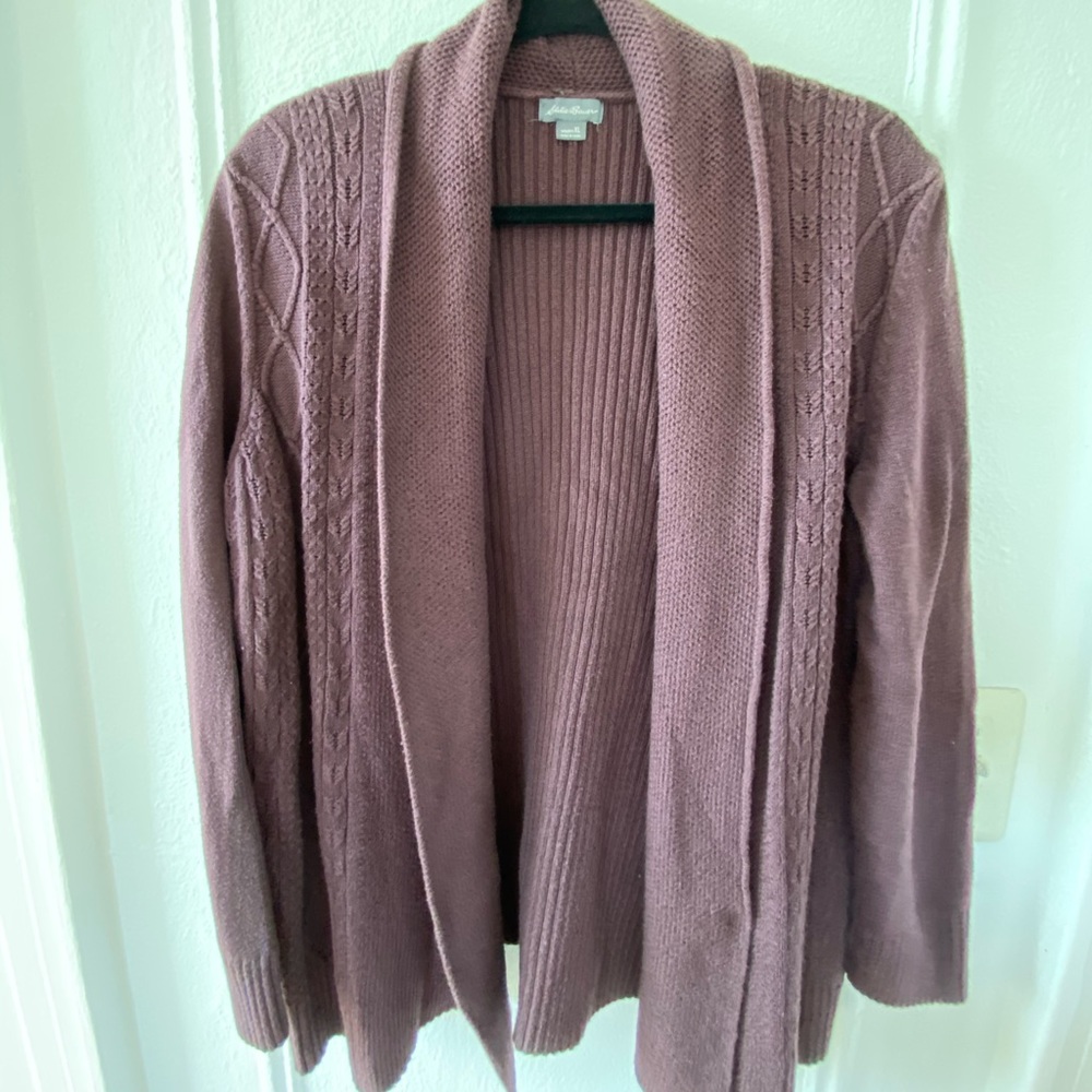Purple Shawl Collar Sweater